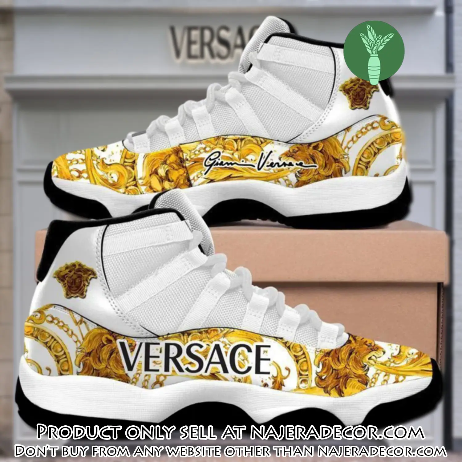 Gianni versace white gold air jordan 11 sneakers shoes hot  gifts for men women njr1607547
